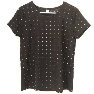 2/$15 Old Navy - Black White Polka Dot Short Sleeve Top Size XSP